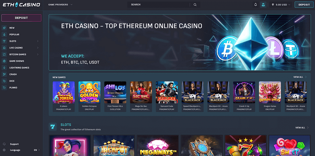 ETH Casino Main Page