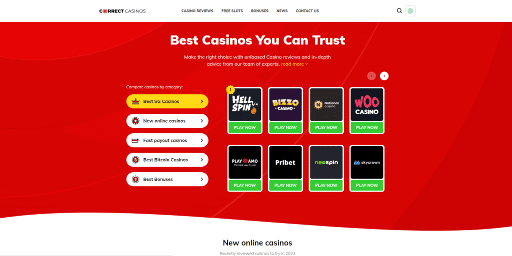 Correct Casinos Main Page