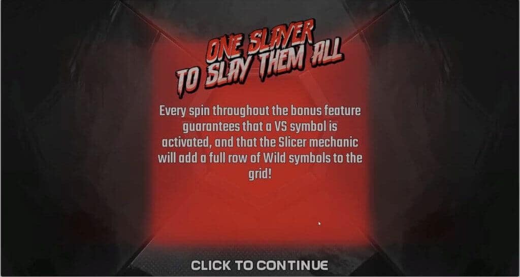 ONE SLAYER TO SLAY THEM ALL Hidden Epic Bonus notification screen with feature details on a red background
