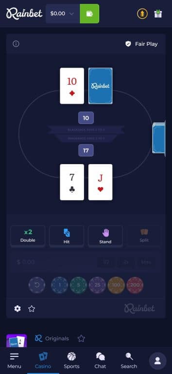 Rainbet Blackjack