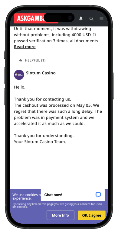 Slotum Casino Response