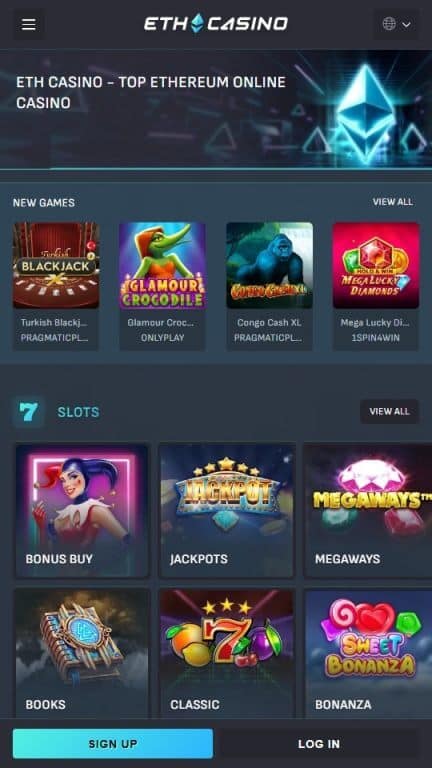ETH Casino Home Page
