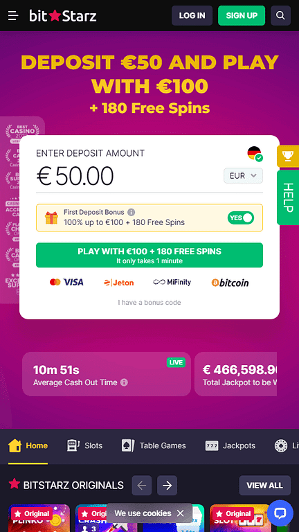 BitStarz Casino Mobile Website