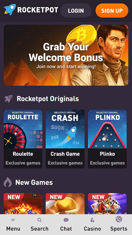 Rocketpot Casino Mobile Website