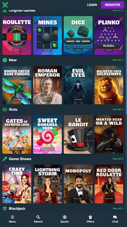 Duelbits Casino Game Selection