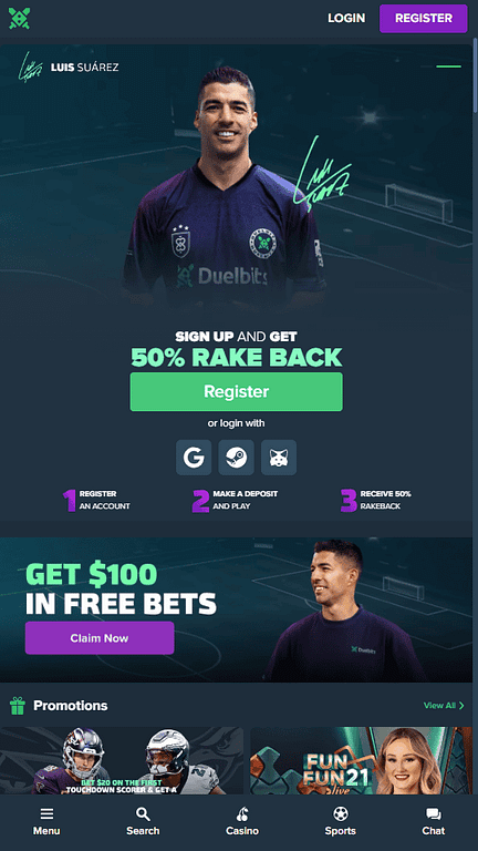 Duelbits Casino Home Page