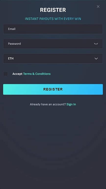 ETH Casino Registration