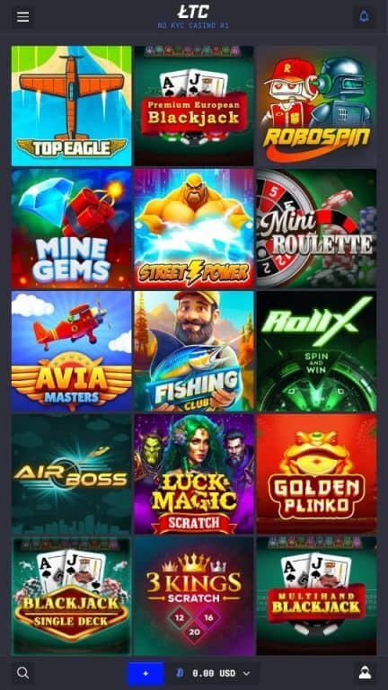 LTC Casino Instant Win Games