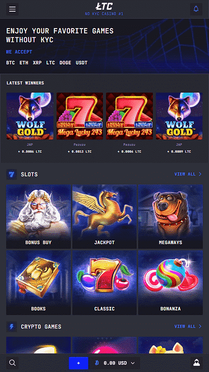 LTC Casino Main Page