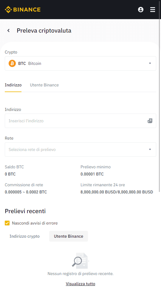 Come Depositare in un Casinò Bitcoin con Carta di Credito tramite Binance