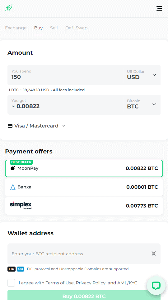 Hoe je met een betaalpas via Changelly cryptogeld stort in een Bitcoin Casino