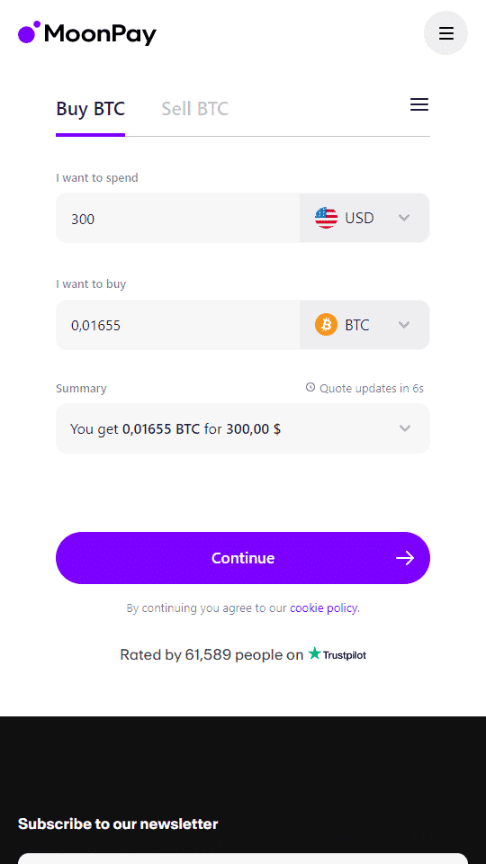 Cómo depositar en un casino Bitcoin con una tarjeta bancaria a través de MoonPay